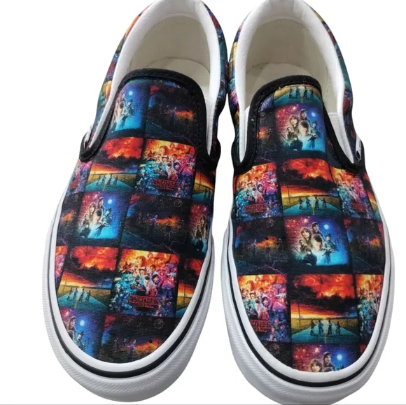 Vans Unisex Stranger Things Customs Classic Slip-on Skater Grungecore Mens 7 /W8