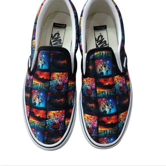 Vans Unisex Stranger Things Customs Classic Slip-on Skater Grungecore Mens 7 /W8