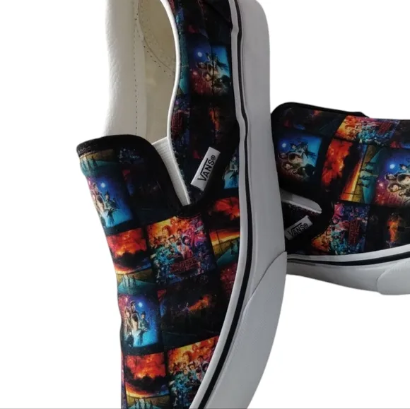 Vans Unisex Stranger Things Customs Classic Slip-on Skater Grungecore Mens 7 /W8