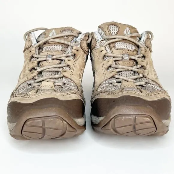Vasque Breeze Low VST Leather Vibram Hiking Sneakers Shoes Tan Grey Blue 8.5