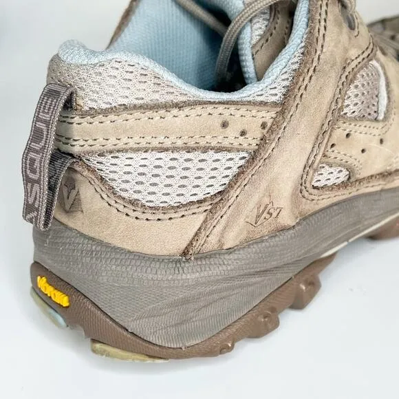 Vasque Breeze Low VST Leather Vibram Hiking Sneakers Shoes Tan Grey Blue 8.5