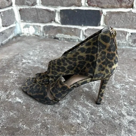 Veronica Beard Aerin Leopard Print Heels Sandals Shoes Sz 7