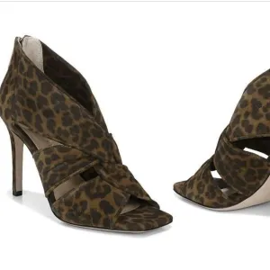 Veronica Beard Aerin Leopard Print Heels Sandals Shoes Sz 7