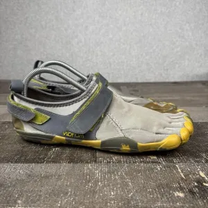 Vibram Mens Size 43 US 10 Fivefingers Athletic Slip On Shoes Gray Yellow