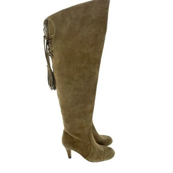 Vince Camuto Cherline Brown Suede Leather Over the Knee Boots SZ 6 New