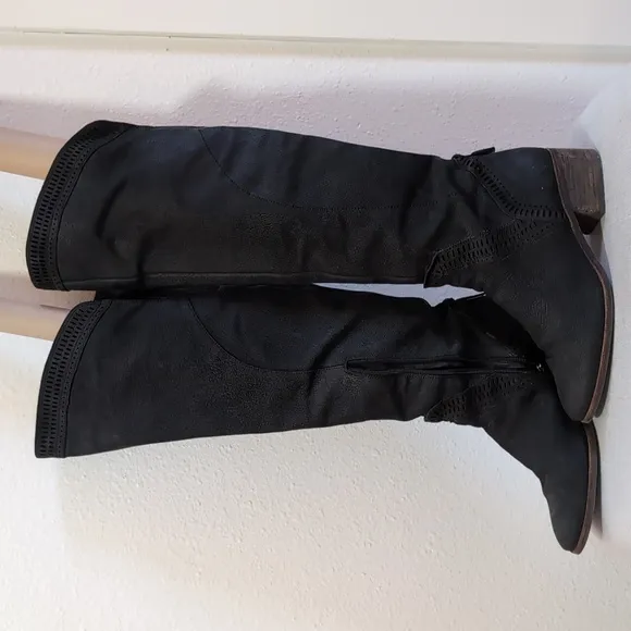 Vince Camuto - Karinda Black Leather Over-the-Knee Boots, size 9