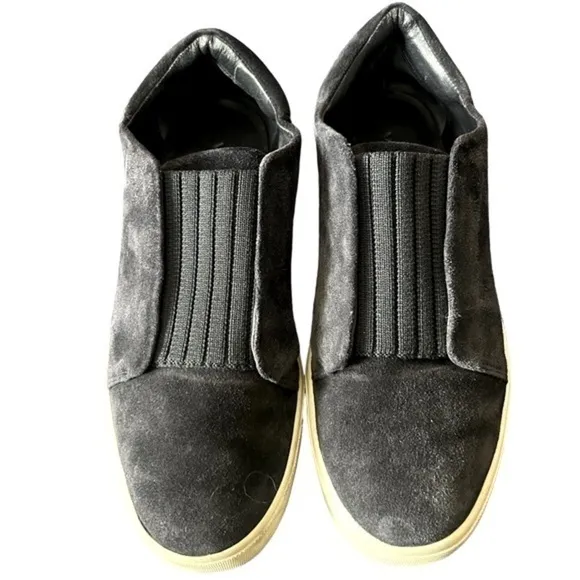 Vince Women Cantara Suede Slip-OnSneakers Dk Navy Blue Shoes Ribbed