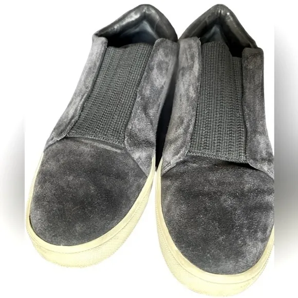 Vince Women Cantara Suede Slip-OnSneakers Dk Navy Blue Shoes Ribbed