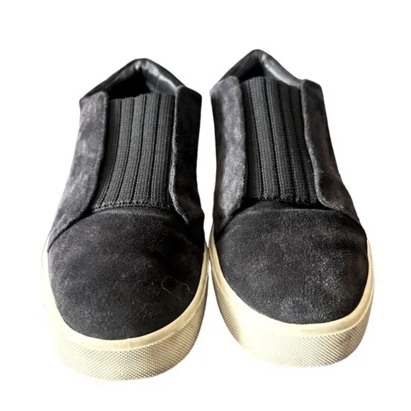 Vince Women Cantara Suede Slip-OnSneakers Dk Navy Blue Shoes Ribbed