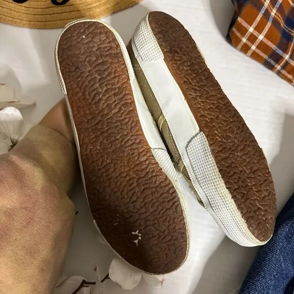 Vintage 80s/90s GAP Slip On Lace Up Fabric Sneakers