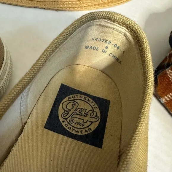Vintage 80s/90s GAP Slip On Lace Up Fabric Sneakers