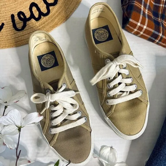 Vintage 80s/90s GAP Slip On Lace Up Fabric Sneakers