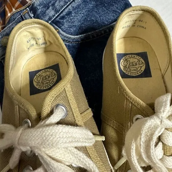 Vintage 80s/90s GAP Slip On Lace Up Fabric Sneakers