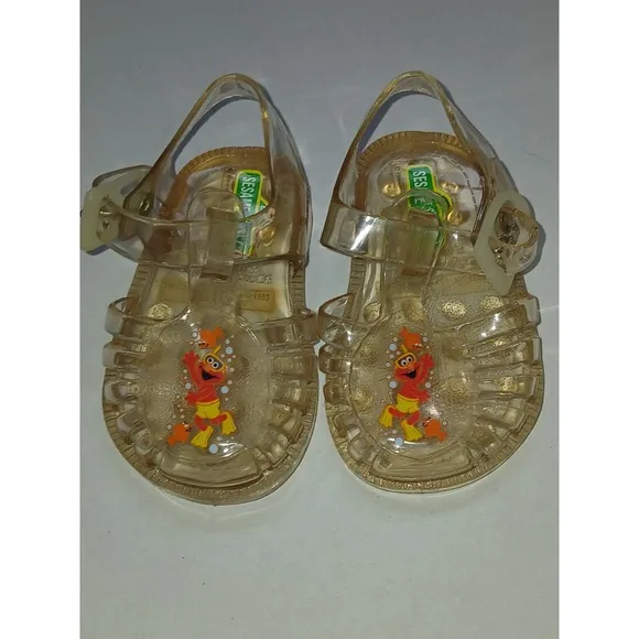 Vintage 90s HTF Elmo Sesame Street Jelly Sandals Shoes Toddler size 2  Rare