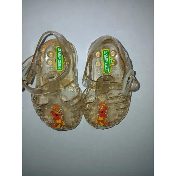 Vintage 90s HTF Elmo Sesame Street Jelly Sandals Shoes Toddler size 2  Rare
