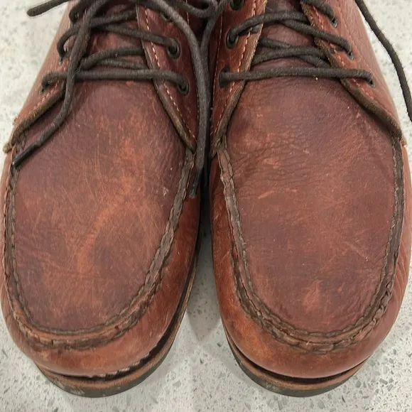Vintage 90s Orvis Gokey Sauvage Leather Lace Up Brown Chukkas Boots USA 9EE