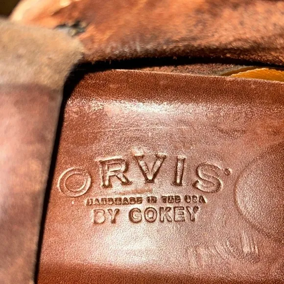 Vintage 90s Orvis Gokey Sauvage Leather Lace Up Brown Chukkas Boots USA 9EE
