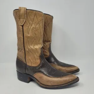 Vintage Acme Boots Youth 4.5 Tan Brown Western Rodeo Riding Ranch