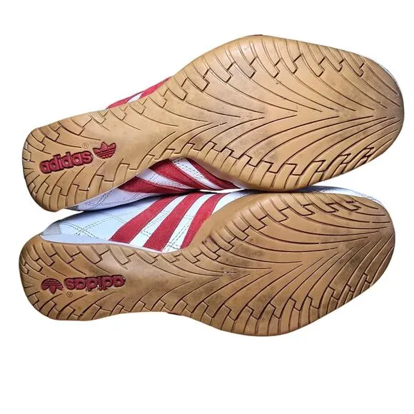 Vintage Adidas Tuscany Goodyear Trefoil Driving Racing Shoes White Red Sz 7 Mens