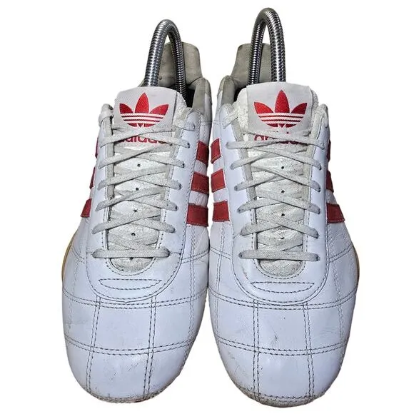 Vintage Adidas Tuscany Goodyear Trefoil Driving Racing Shoes White Red Sz 7 Mens