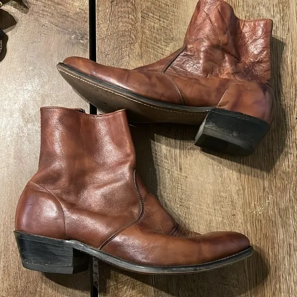 Vintage Brown Soft Leather Western boots men’s size 11