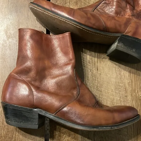 Vintage Brown Soft Leather Western boots men’s size 11