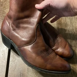 Vintage Brown Soft Leather Western boots men’s size 11