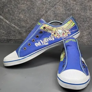 Vintage Ed Hardy Men's 13 Shoes Slip On No Lace Skull Love Sneakers Y2K