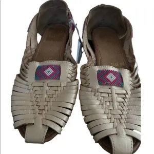 Vintage Gold Hand Beaded Huaraches Sandals