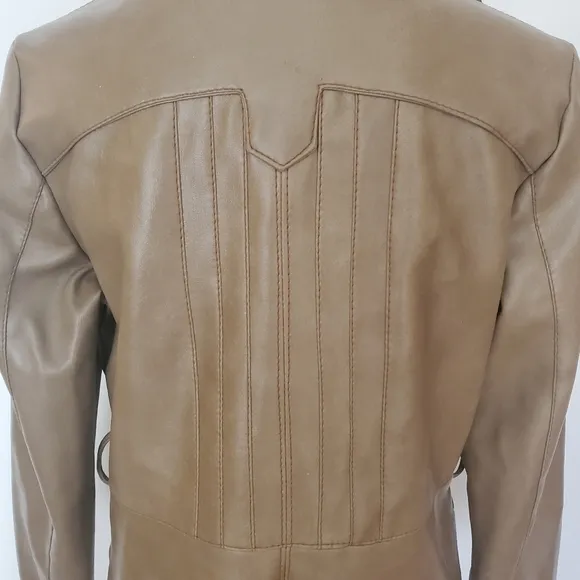 Vintage KMart | Camel 1970's - 80's Genuine Retro Faux Leather Ladies Pantcoat