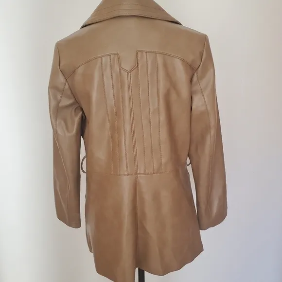 Vintage KMart | Camel 1970's - 80's Genuine Retro Faux Leather Ladies Pantcoat
