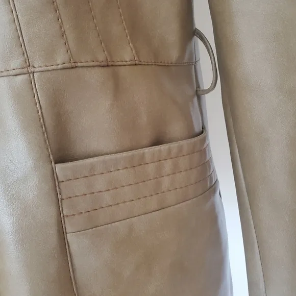 Vintage KMart | Camel 1970's - 80's Genuine Retro Faux Leather Ladies Pantcoat