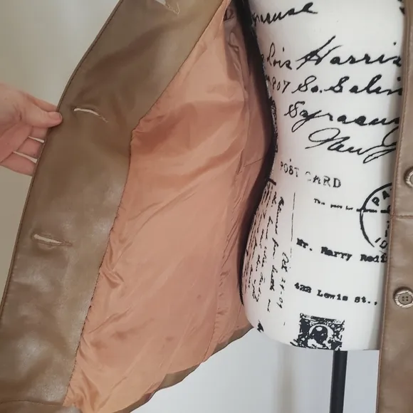 Vintage KMart | Camel 1970's - 80's Genuine Retro Faux Leather Ladies Pantcoat