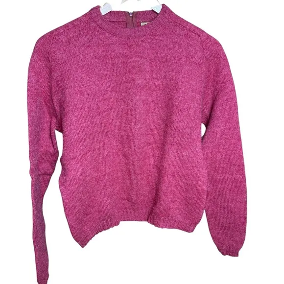 Vintage Pandora Scotchkin Pink 100%Virgin Wool Women's Sweater Soft Cozy Knit M