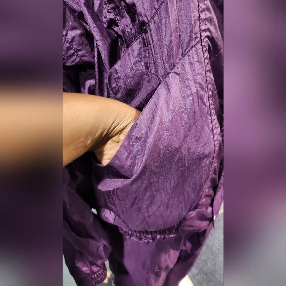 Vintage Pierre Cardin womens purple windbreaker jacket and pant set Sz Medium