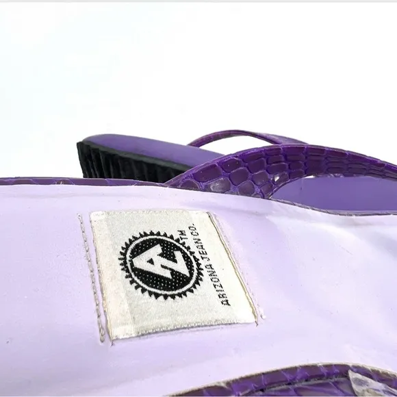 vintage Y2K chunky platform sandals thong Arizona Jean Co purple shoes