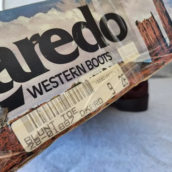 Vintage'80s Laredo Leather Western Blunt Toe Boots Comfort Brown Made in USA