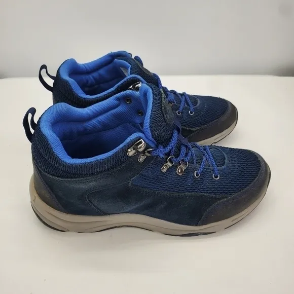 Vionic Shoes Women's 7.5 Cypress Hiking Boots Suede Lace Up Blue