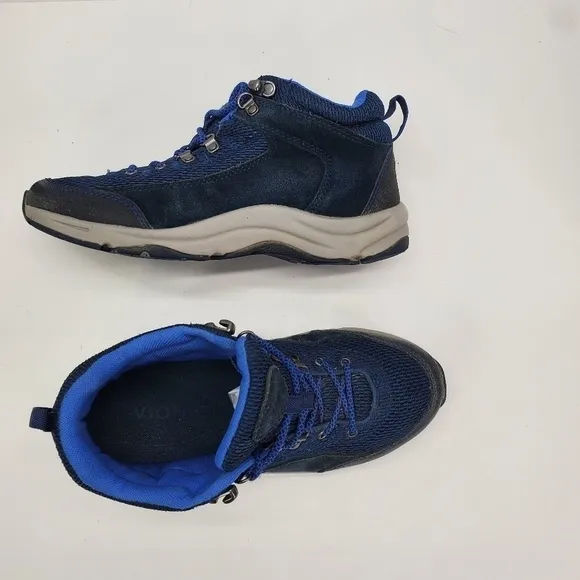 Vionic Shoes Women's 7.5 Cypress Hiking Boots Suede Lace Up Blue