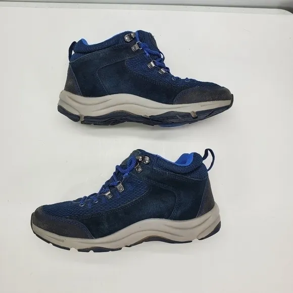 Vionic Shoes Women's 7.5 Cypress Hiking Boots Suede Lace Up Blue
