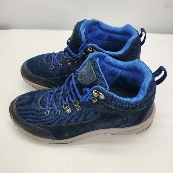 Vionic Shoes Women's 7.5 Cypress Hiking Boots Suede Lace Up Blue