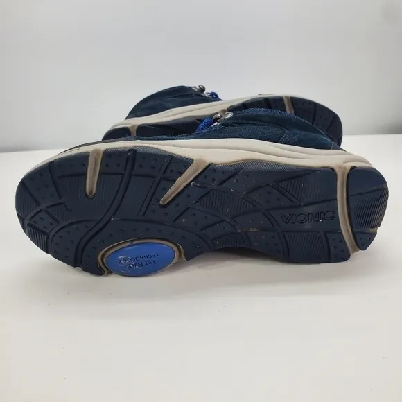 Vionic Shoes Women's 7.5 Cypress Hiking Boots Suede Lace Up Blue