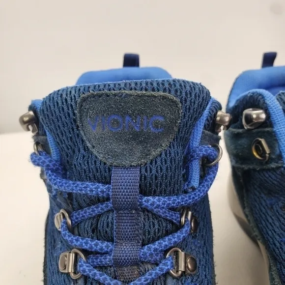 Vionic Shoes Women's 7.5 Cypress Hiking Boots Suede Lace Up Blue