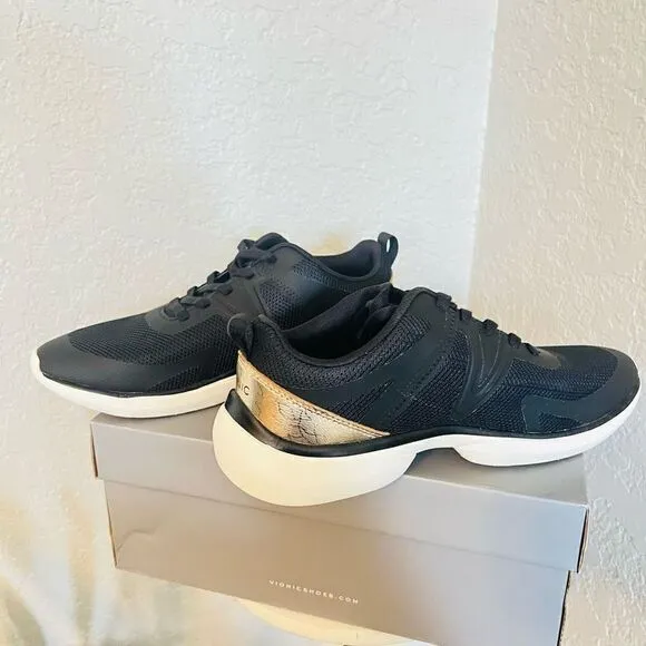 VIONIC Leyo Sneaker Orthotic Comfort Cushioned Tennis Shoes, Black, Size 8, NWT
