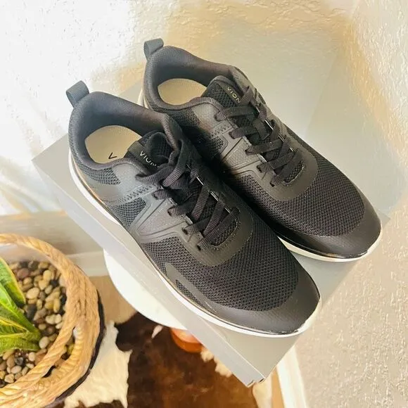 VIONIC Leyo Sneaker Orthotic Comfort Cushioned Tennis Shoes, Black, Size 8, NWT