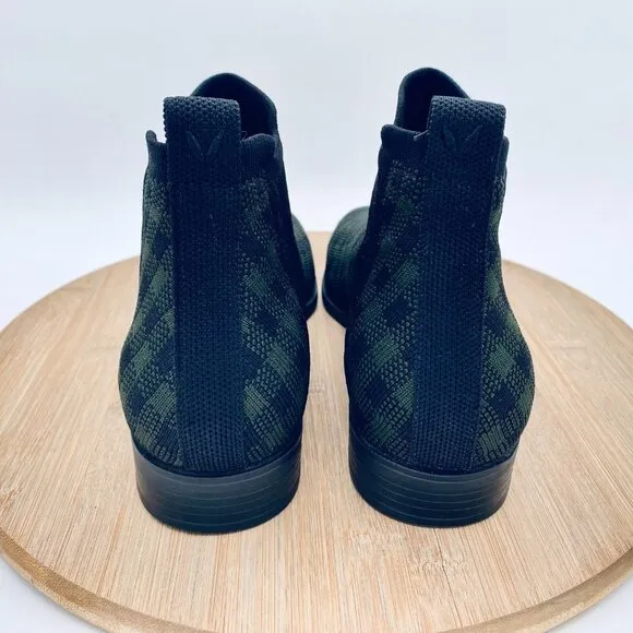 Vivaia Shoes Womens 7.5 Green Mesh Gingham Plaid Ankle Boots
