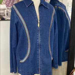 VNTG 80s Bob Mackie wearable art western rodeo cowgirl lightweight jacket granny