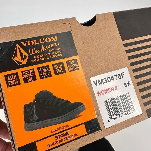 Volcom Workwear Women’s Size 8W Wide Stone Composite Toe Work Shoes Black