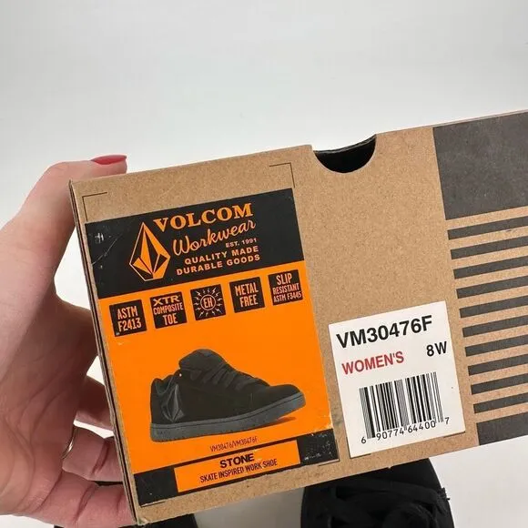 Volcom Workwear Women’s Size 8W Wide Stone Composite Toe Work Shoes Black