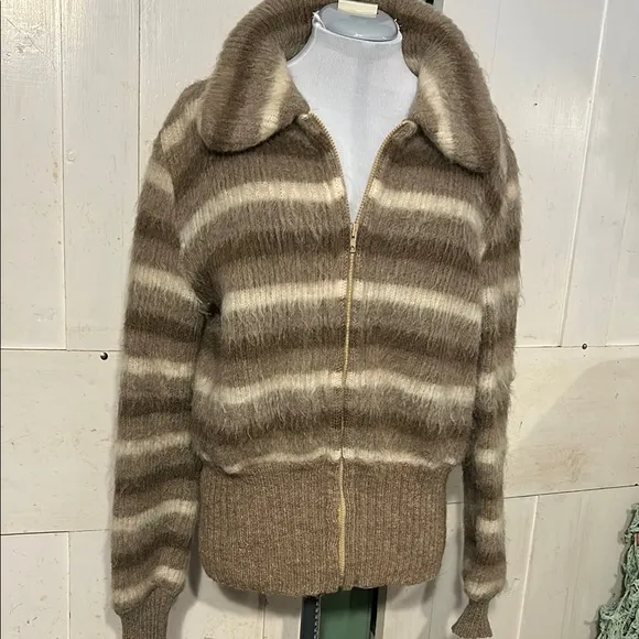 VTG Alafoss Icewool Sweater 80-90s Retro Zip Front 100% Virgin Wool Unisex Men’s